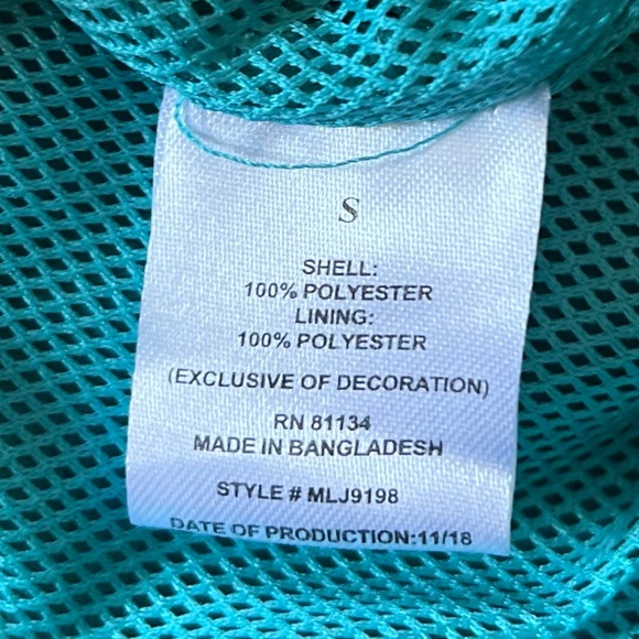 Swiss Alps Women’s Blue Teal Lightweight Windbreaker Jacket Size S - Picture 5 of 5